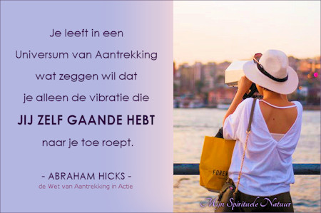 Abraham-Hicks. Je trekt alleen de vibratie aan die je zelf gaande hebt.