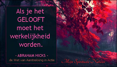 Abraham-Hicks, als je het gelooft moet het werkelijkheid worden.